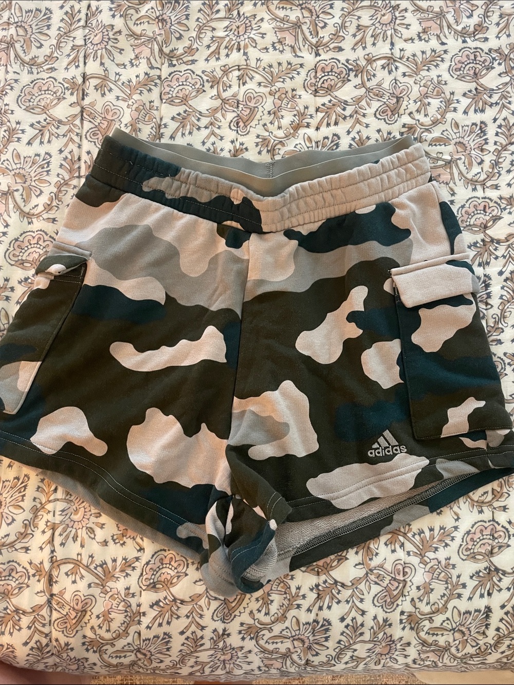 adidas Camo Cargo Shorts in Olive Green & Gray